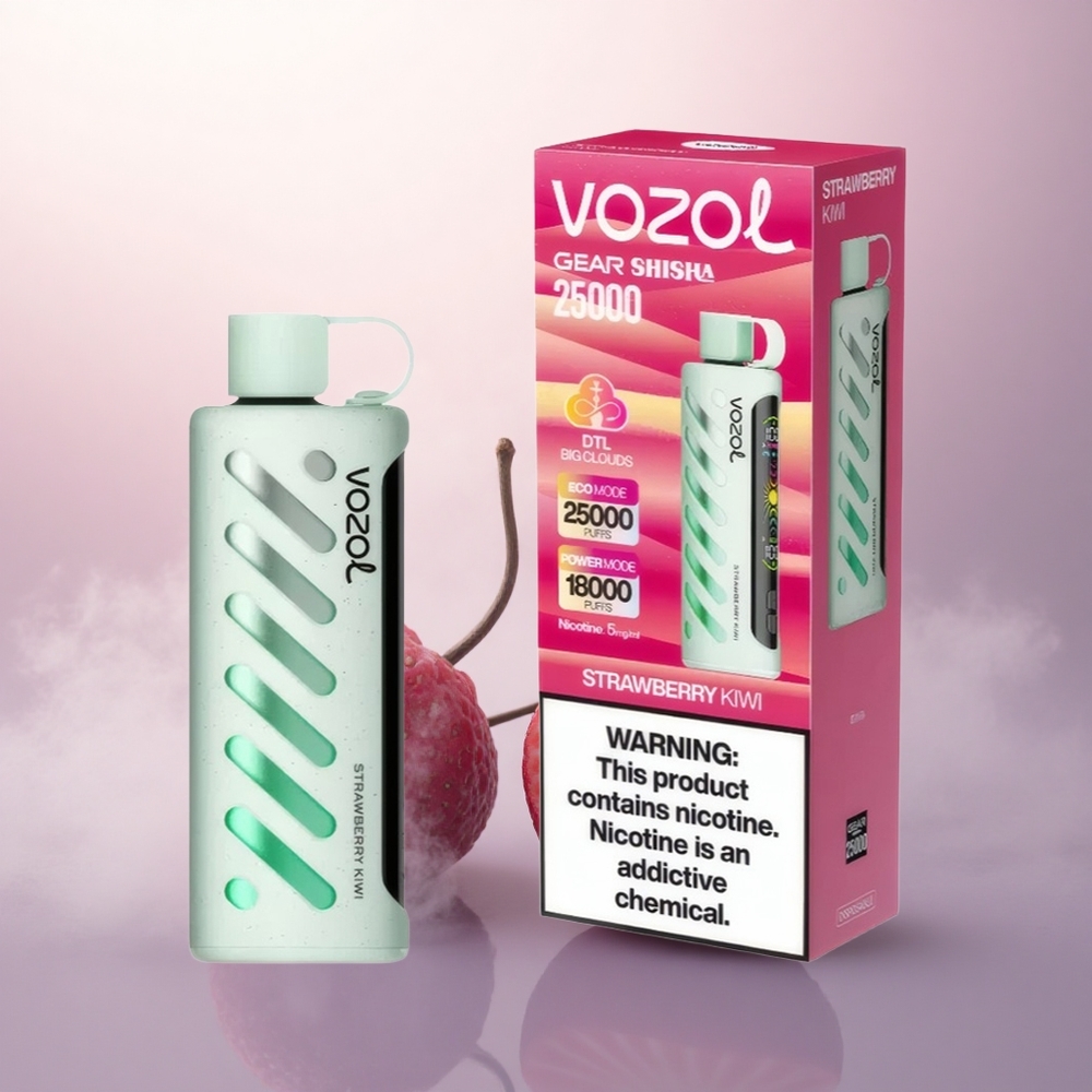 VOZOL Gear Shisha 25000 Puffs Jordbær Kiwi 1000mAh 5mg nikotin