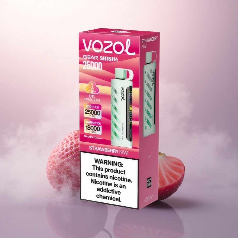 VOZOL Gear Shisha 25000 Puffs Jordbær Kiwi 1000mAh 5mg nikotin