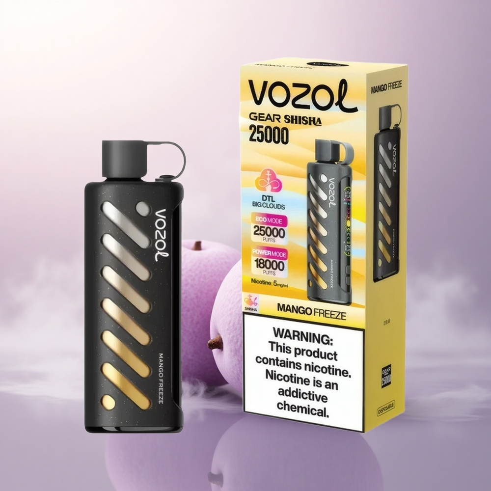 VOZOL Gear Shisha 25000 Puffs Mango Fryse med Dual Mesh og 5mg/ml nikotin