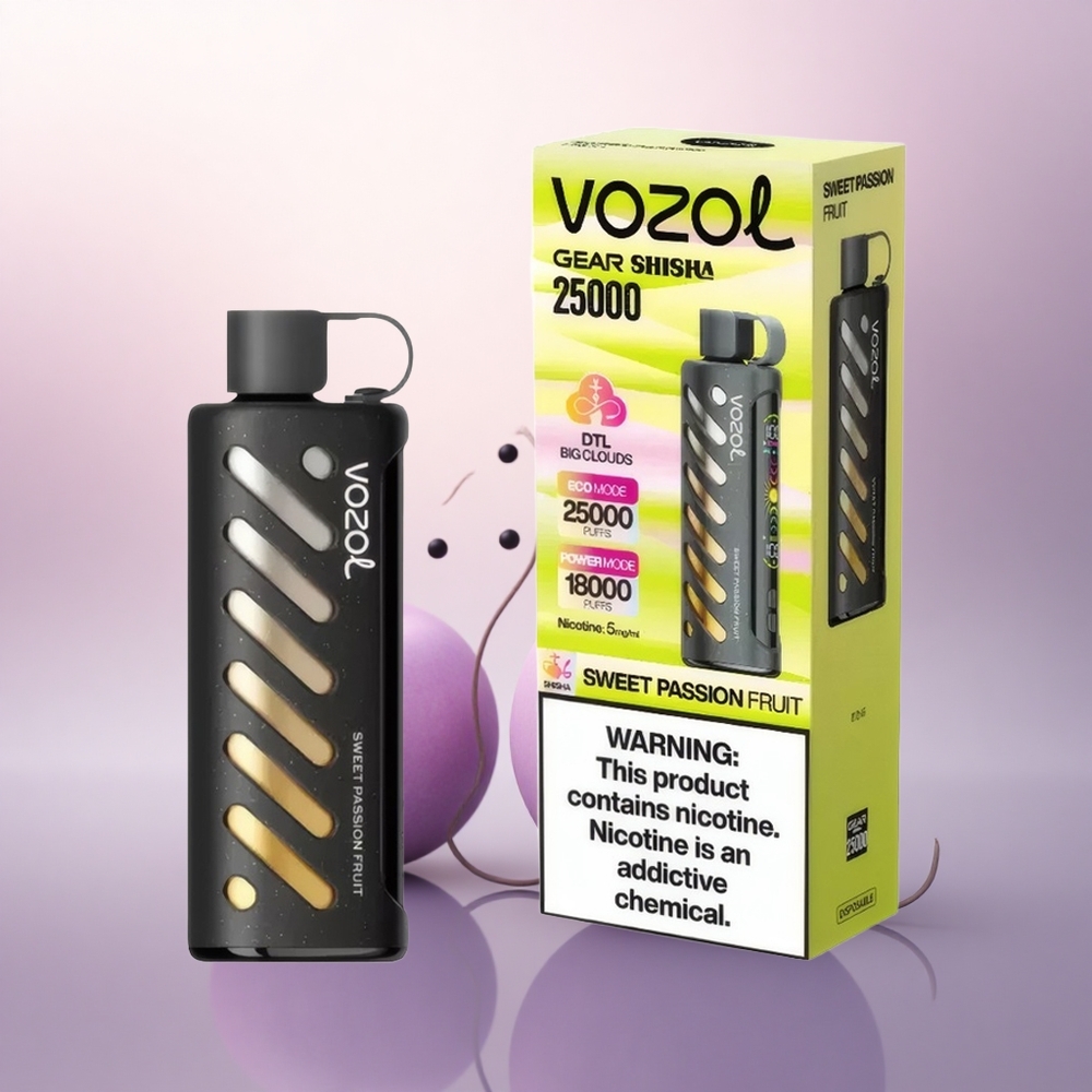 VOZOL Gear Shisha 25000 Puffs Søt Passionsfrukt med 5mg nikotin og 1000mAh