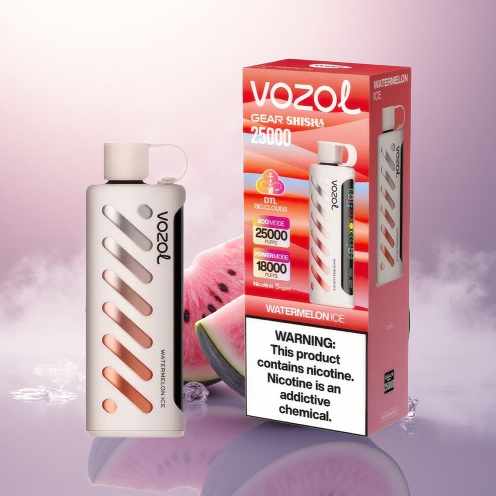 VOZOL Gear Shisha 25000 Puffs Vannmelon Is med 1000mAh og 5mg/ml nikotin