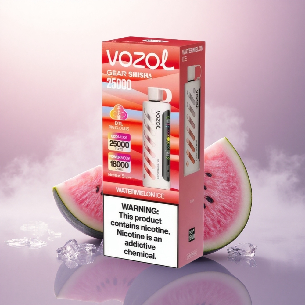 VOZOL Gear Shisha 25000 Puffs Vannmelon Is med 1000mAh og 5mg/ml nikotin