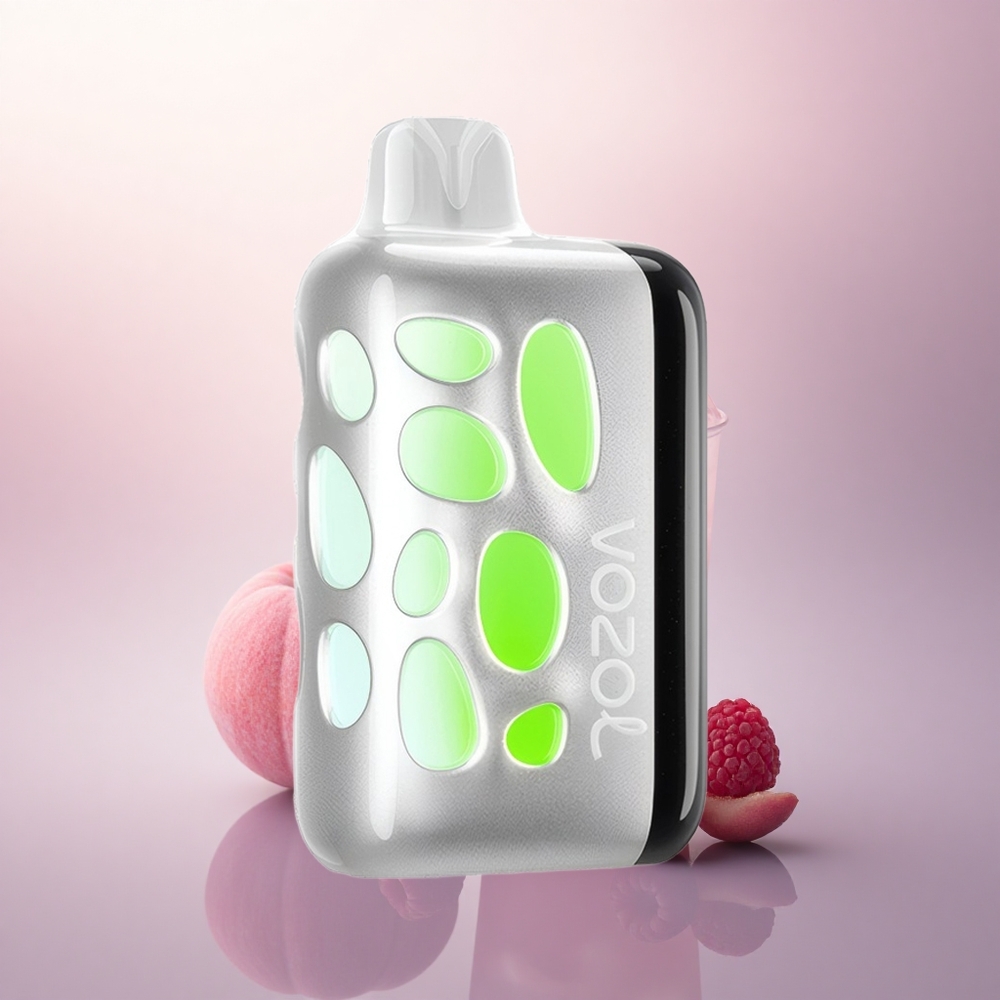 VOZOL RAVE 40000 Puffs Fersken Bringebær Lemonade Med Vibrerende Glød Og 1000mAh Batteri